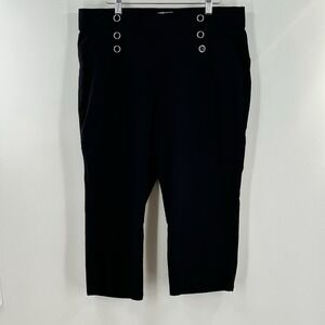 Black Stretch Capri Pants XL Minimalist Pull On Comfy Chic Womens XL Capsule